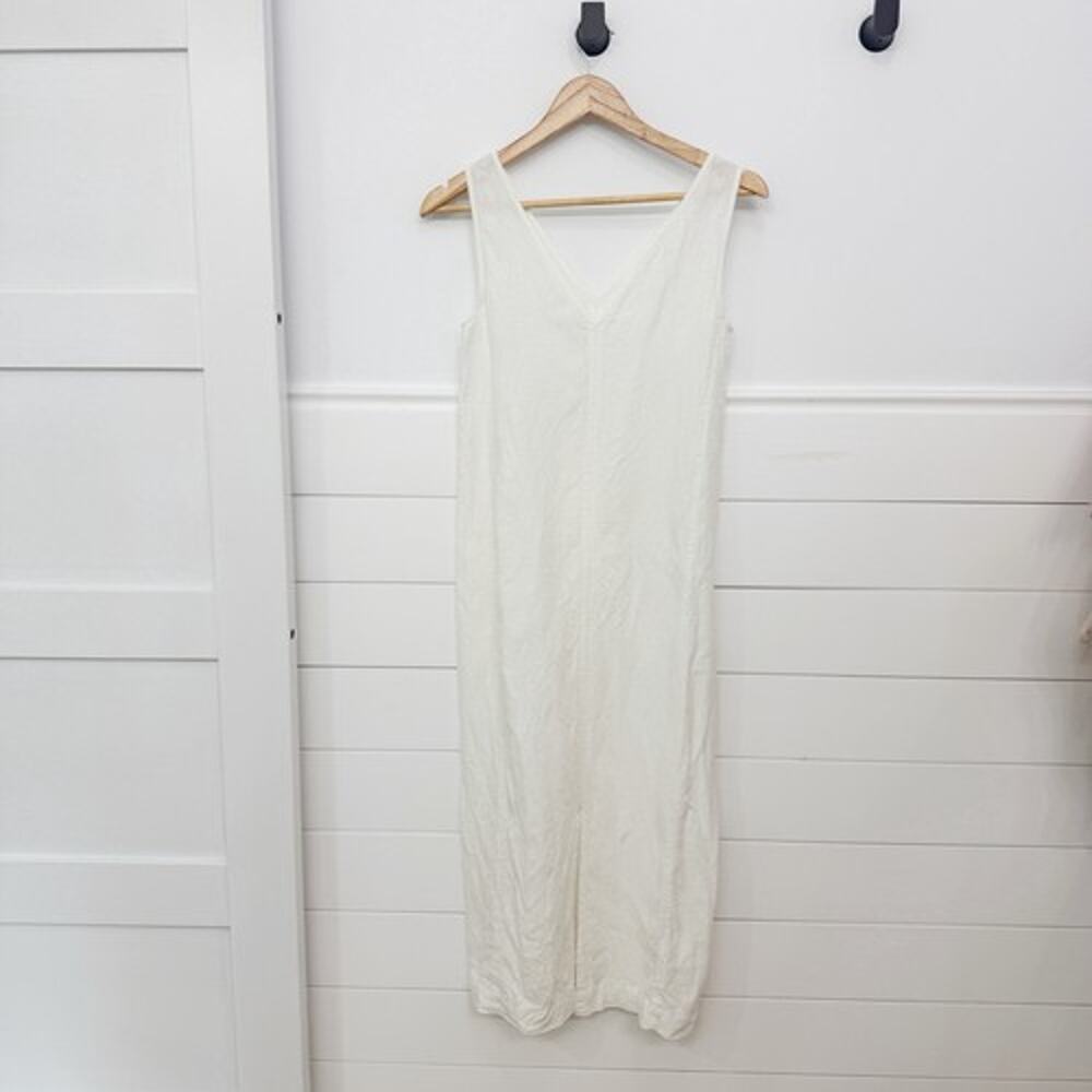 Women’s MATE The Label Organic Linen Center Seam Tank Dress White Size XS